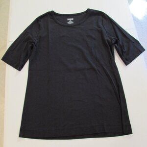 Duluth Black Longtail Tee Scoop Neck Elbow Sleeve Medium